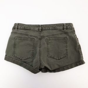 h&m | khaki chino jean cuffed shorts sz 8
